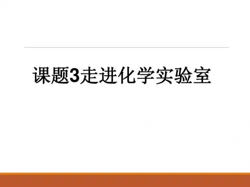 课题3：走进化学实验室