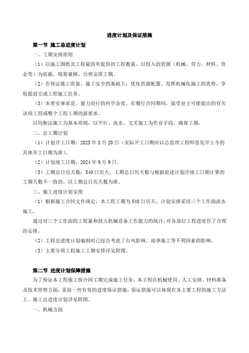 进度计划及保证措施