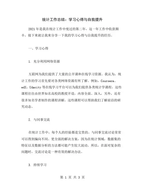 统计工作总结：学习心得与自我提升