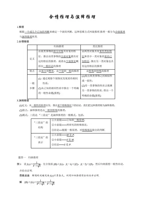 合情推理与演绎推理说课稿 教案 教学设计