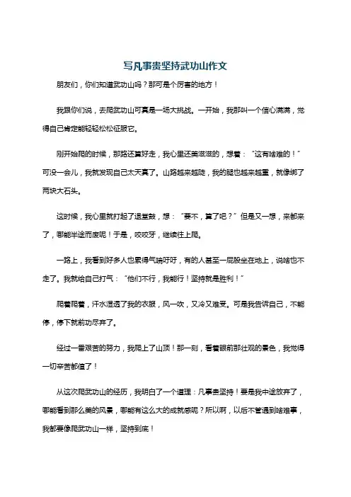 写凡事贵坚持武功山作文
