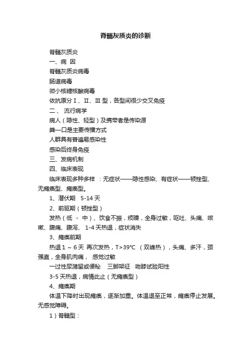 脊髓灰质炎的诊断