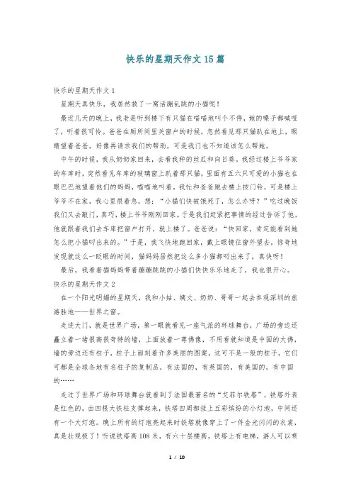 快乐的星期天作文15篇