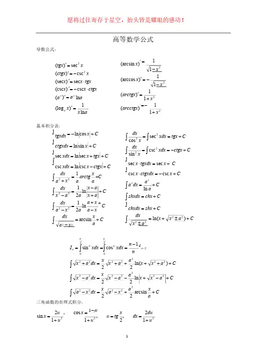 考研数学公式大全(高清版)