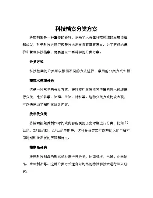 科技档案分类方案