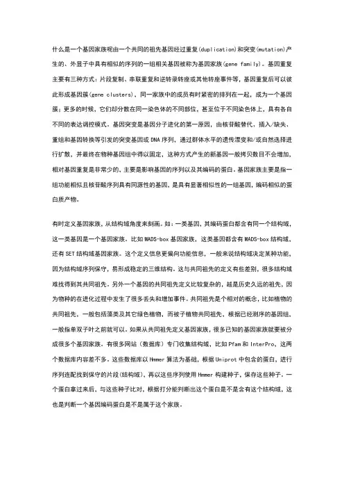 基因家族的定义