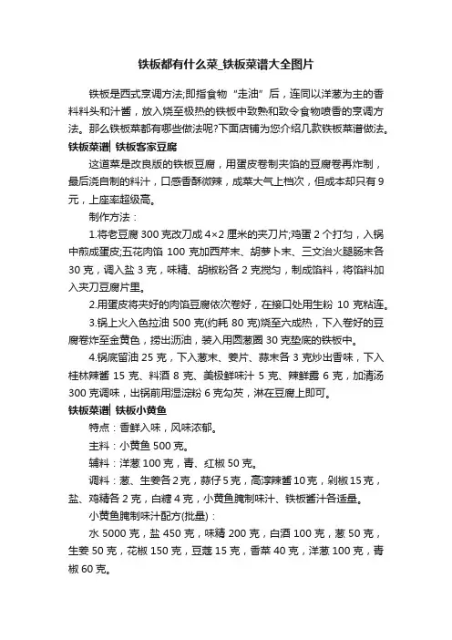 铁板都有什么菜_铁板菜谱大全图片