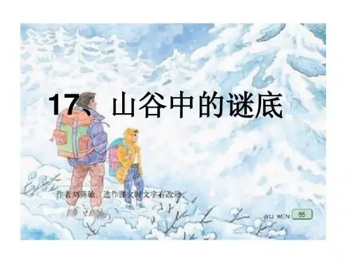 山谷中的谜底ppt