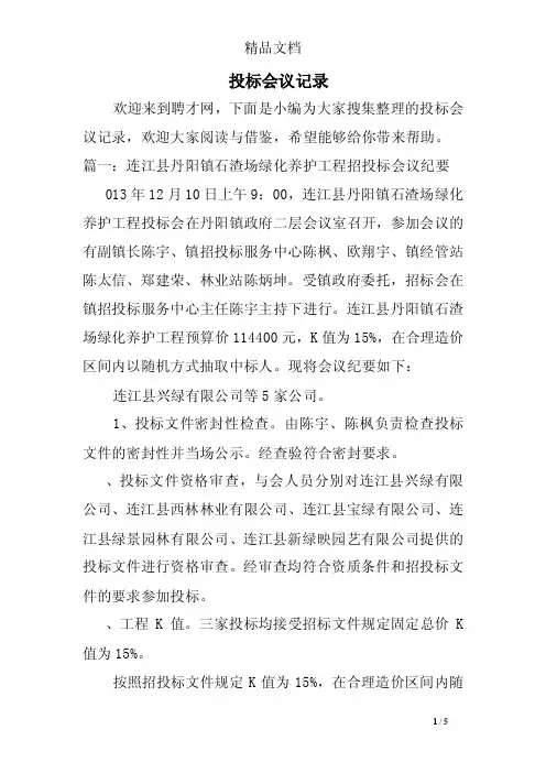 投标会议记录