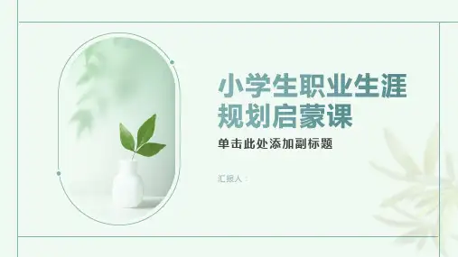 小学生职业生涯规划启蒙课