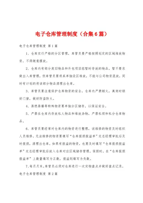 电子仓库管理制度(合集6篇)