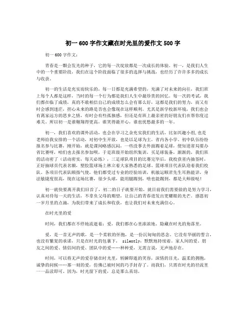 初一600字作文藏在时光里的爱作文500字