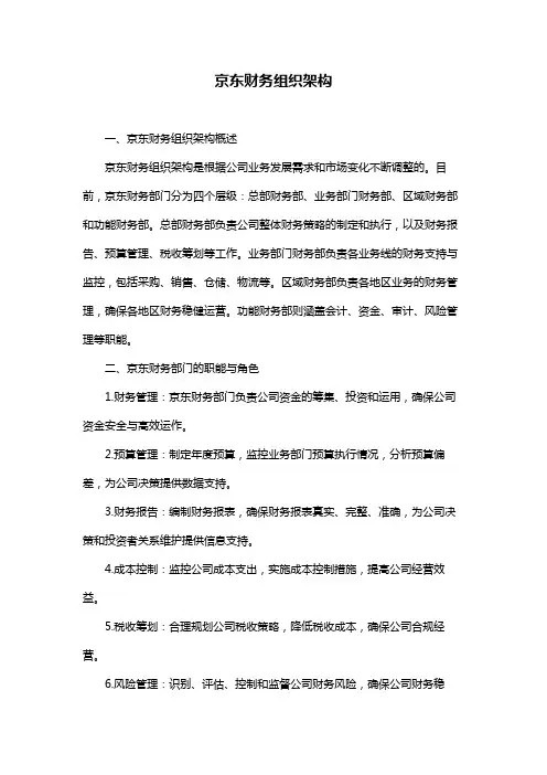 京东财务组织架构