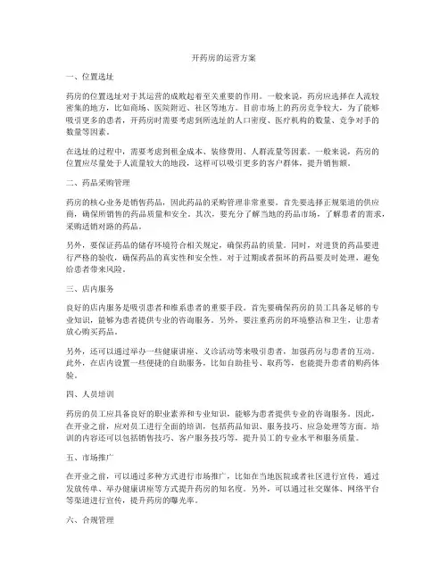 开药房的运营方案
