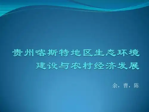 贵州喀斯特地区生态环境建设与农村经济ppt (2)