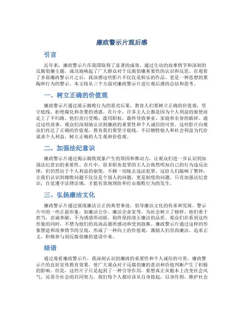 廉政警示片观后感