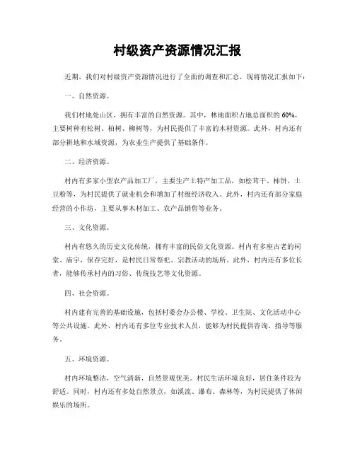 村级资产资源情况汇报