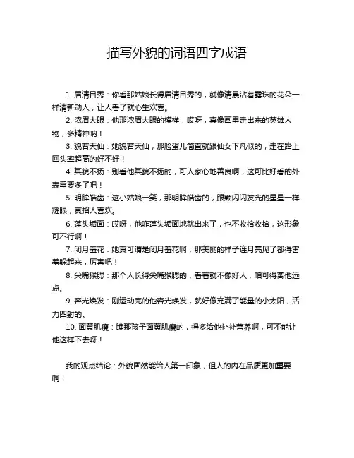 描写外貌的词语四字成语