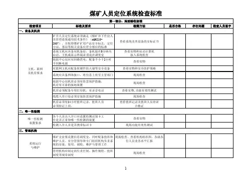 人员定位系统检查标准