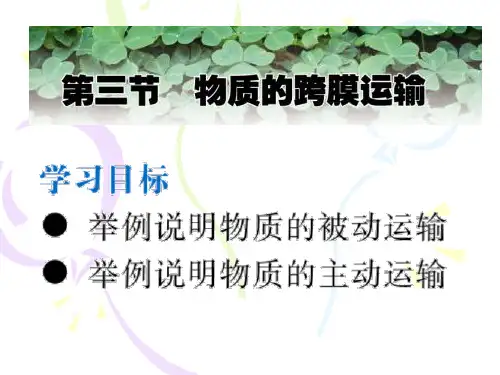 物质的跨膜运输的方式
