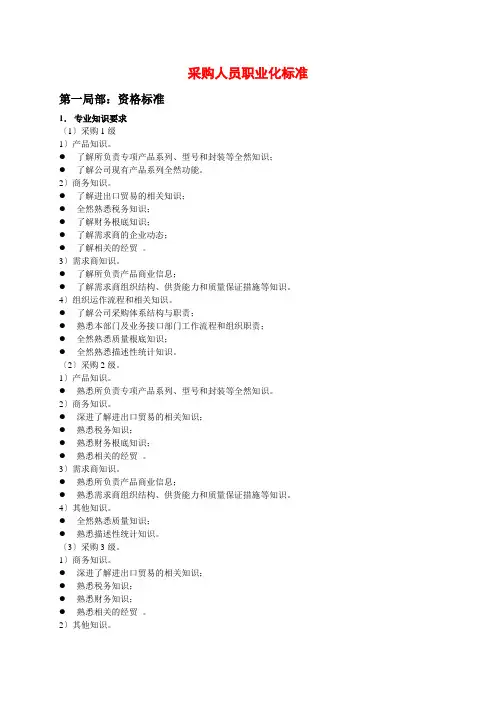 采购人员职业标准