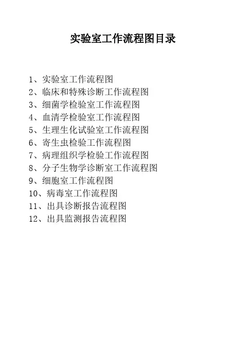 各实验室工作流程图