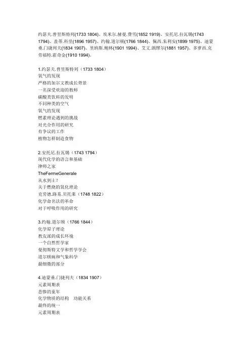 历史上最伟大的10位化学家