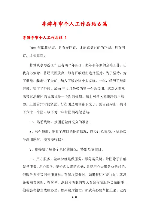 导游年审个人工作总结6篇