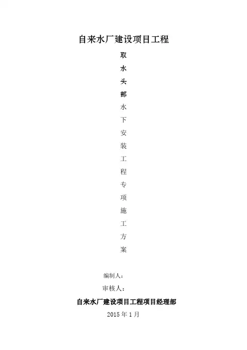 水厂取水头部水下工程施工方案
