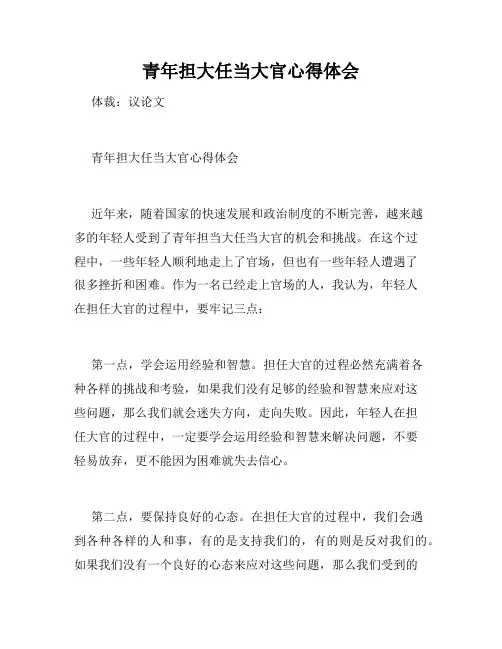 青年担大任当大官心得体会