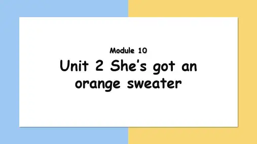 Module10Unit2She'sgotanorangesweater(课件)外研版英语三年级下册
