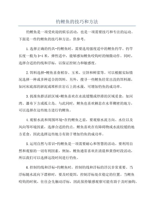 钓鲤鱼的技巧和方法
