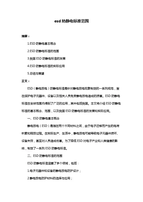 esd防静电标准范围