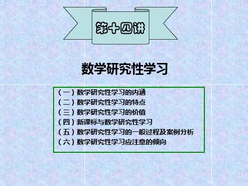 《数学研究性学习》PPT课件