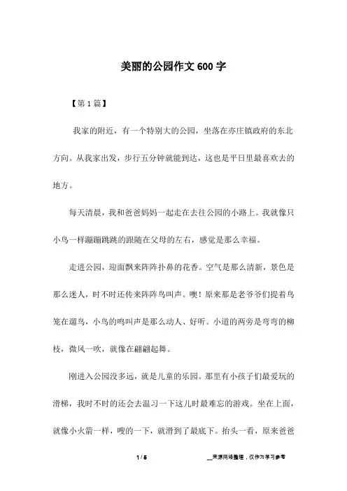 美丽的公园作文600字