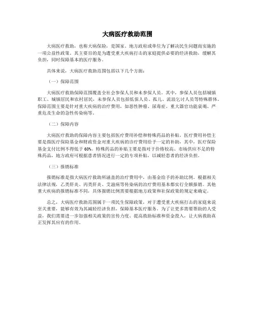 大病医疗救助范围