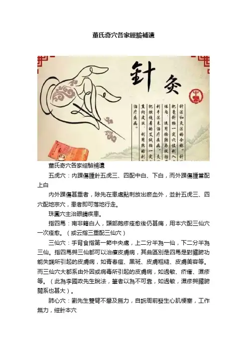 董氏奇穴各家經驗補遺