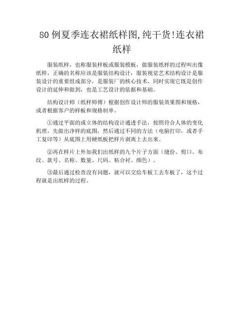 80例夏季连衣裙纸样图,纯干货!连衣裙纸样