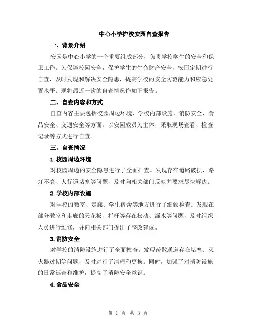 中心小学护校安园自查报告