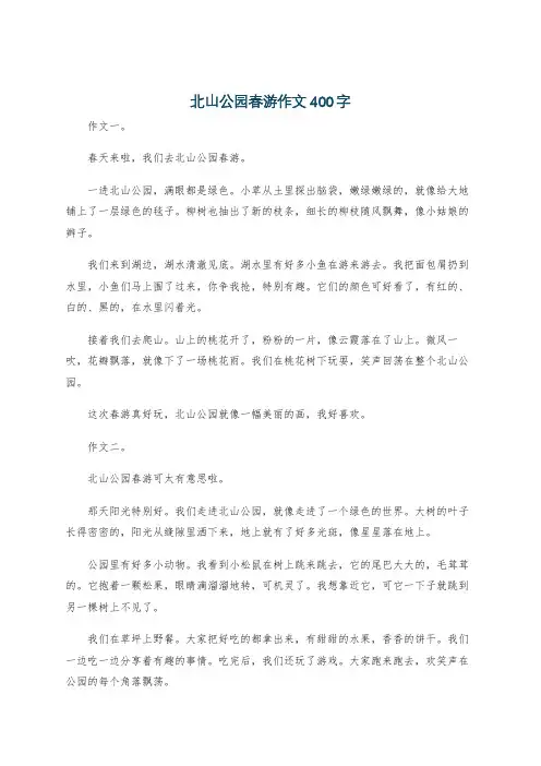 北山公园春游作文400字