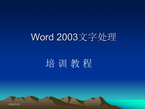 word 文字处理课件