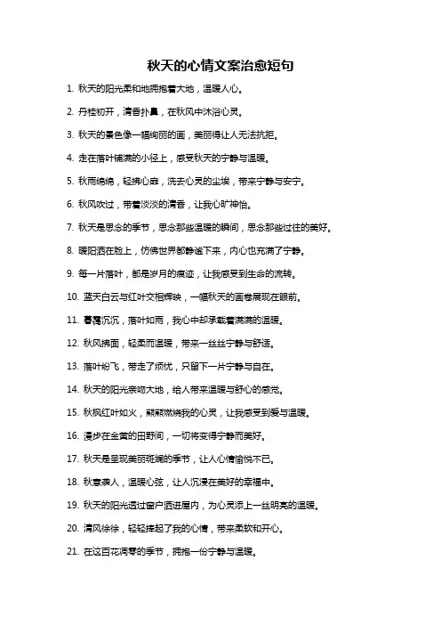 秋天的心情文案治愈短句