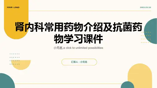 肾内科常用药物介绍及抗菌药物学习课件