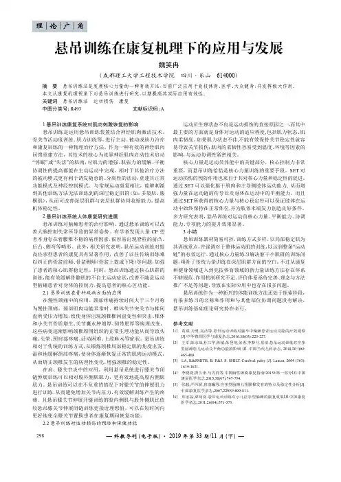 悬吊训练在康复机理下的应用与发展