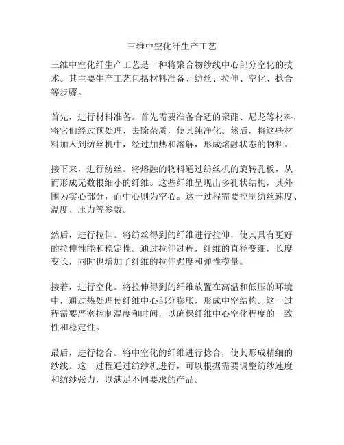 三维中空化纤生产工艺