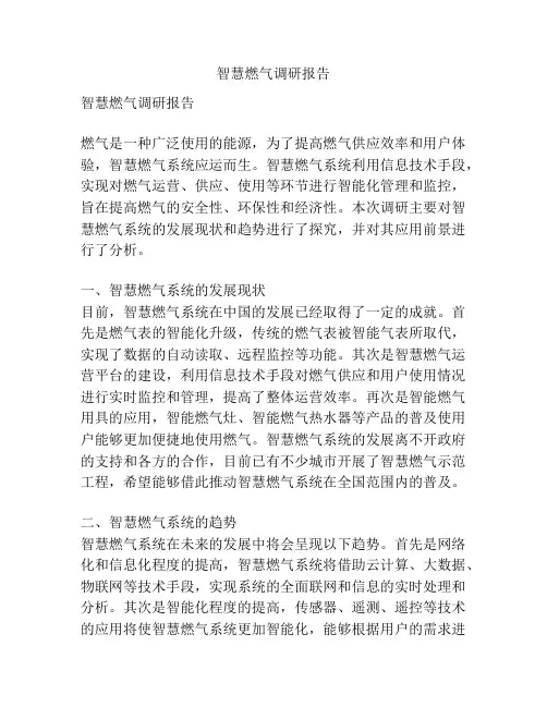 智慧燃气调研报告