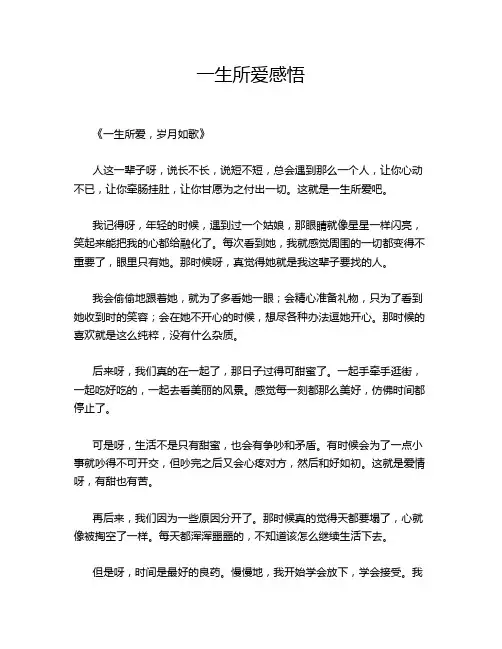 一生所爱感悟