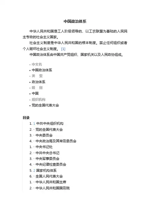 中国政治体系