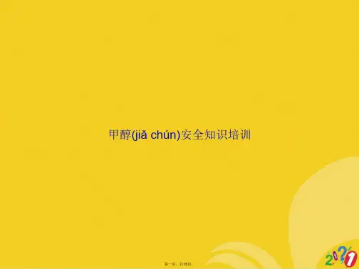 甲醇安全知识培训正式版ppt