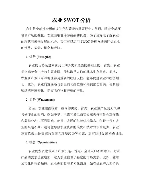 农业SWOT分析